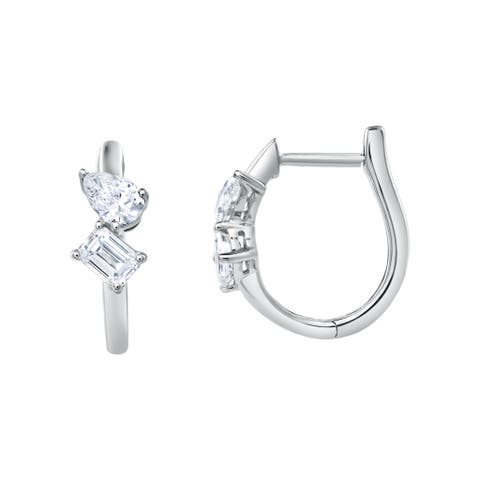 Saela 14K Gold Lab Grown Diamond Huggies - 1 Ct