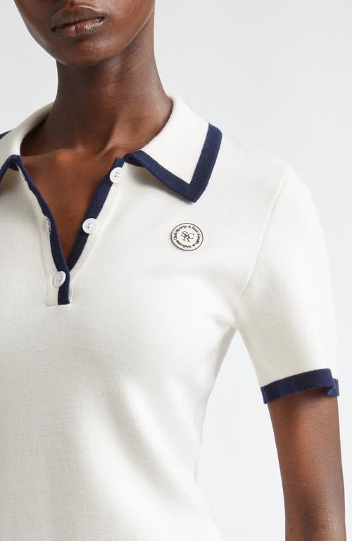 Sporty And Rich Sporty & Rich Hilary Merino Wool Polo Minidress In Off White