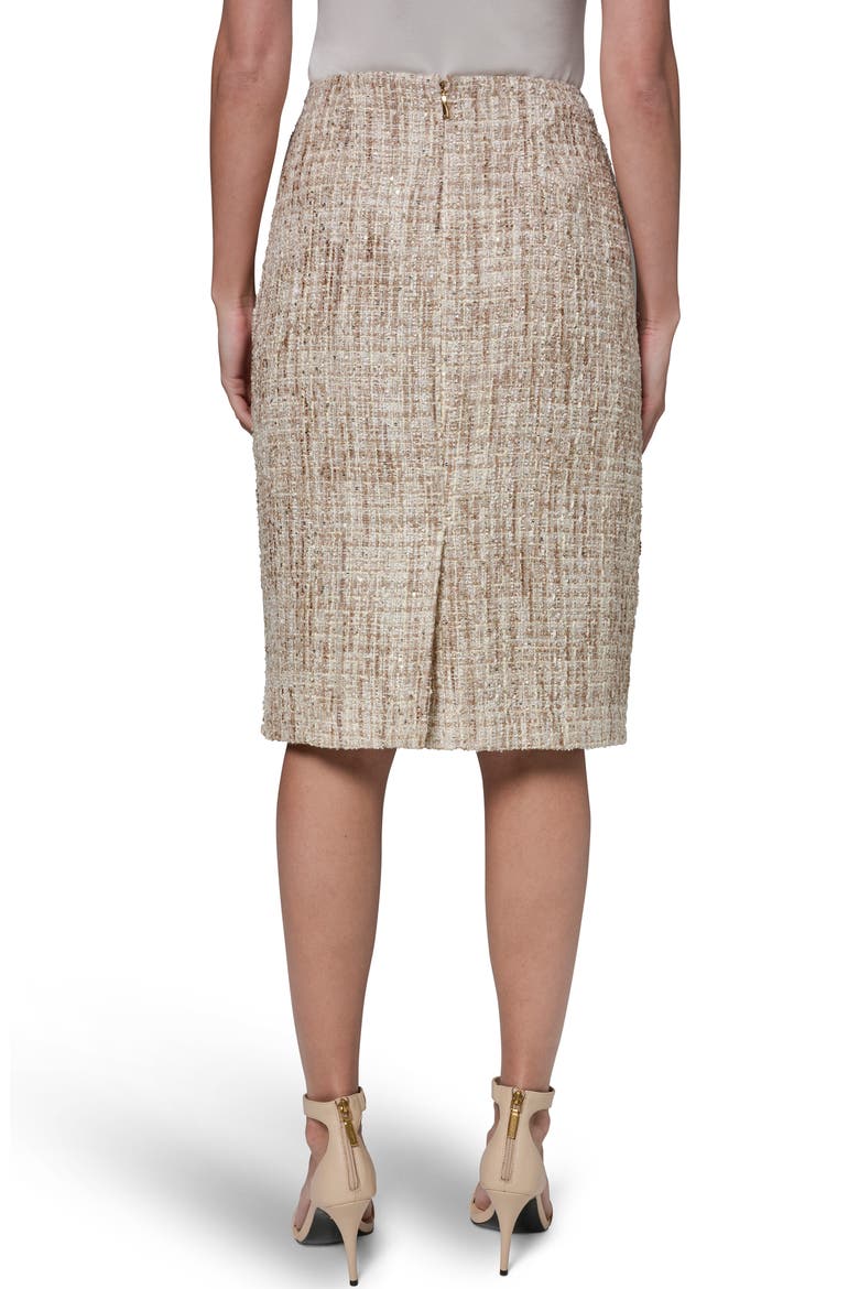 Sequin Tweed Pencil Skirt, Alternate, color, BEIGE/ DARK CREAM MULTI