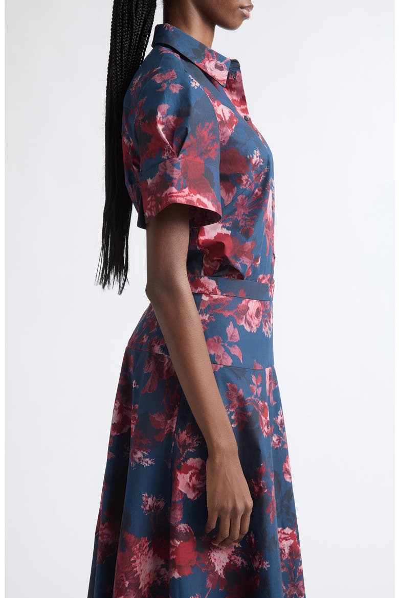 Floral Organic Cotton Poplin Shirt, Alternate, color, MARGOT ROSE NAVY