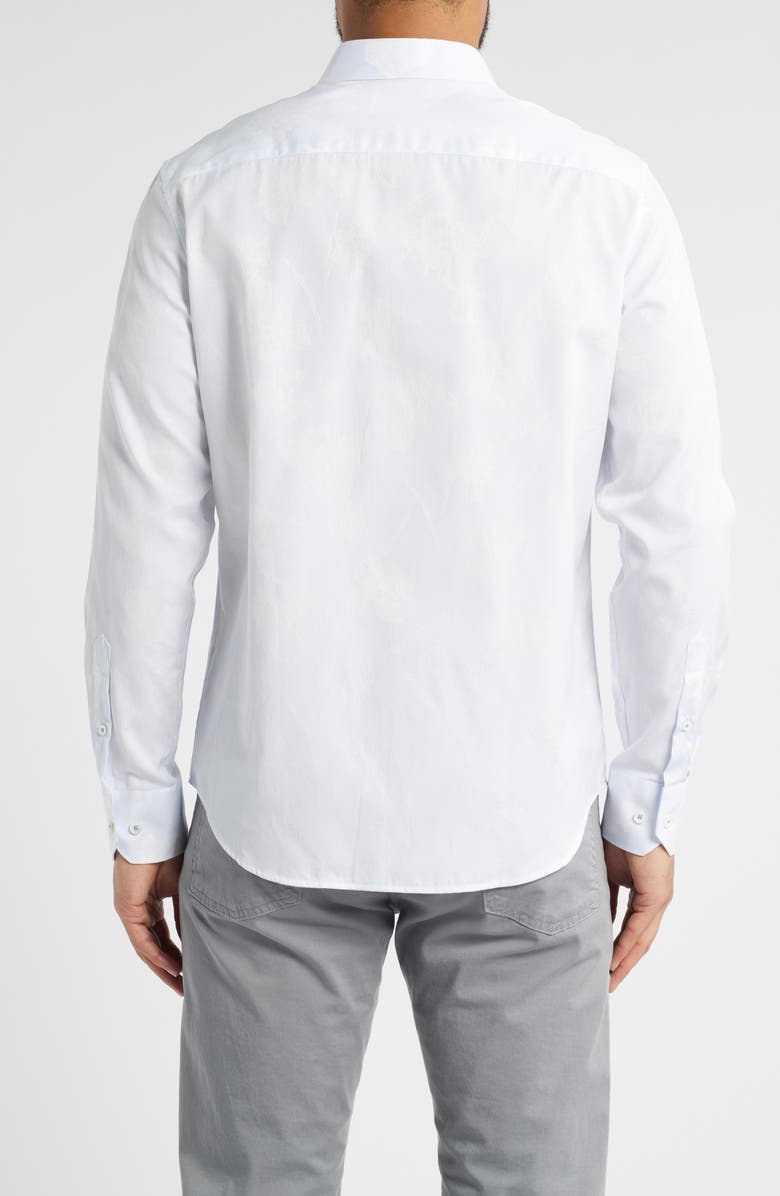 Bugatchi Julian Shaped Fit Button-Up Shirt, Main, color, Classic Blue