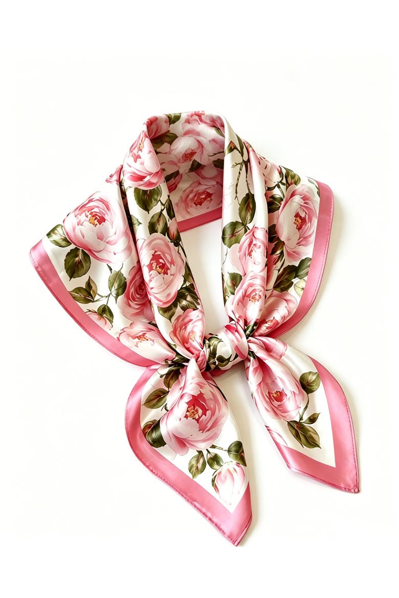 Pure Silk Floral Square Scarf, Main, color, Multi