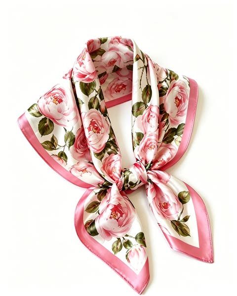 Pure Silk Floral Square Scarf