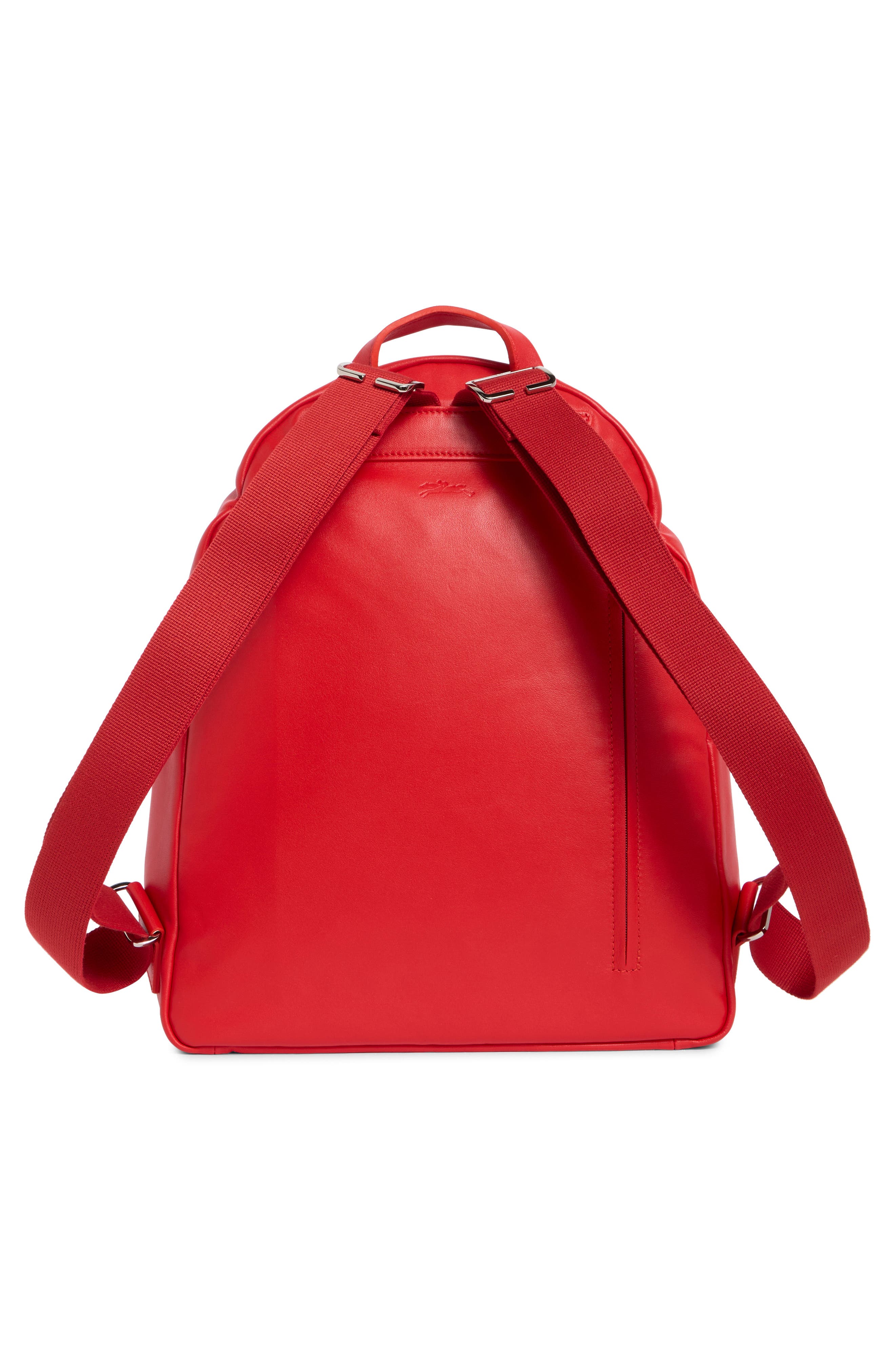 Longchamp Parisis Leather Backpack, Alternate, color, Vermilion