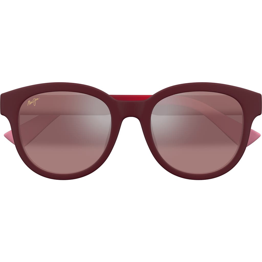 Maui Jim Ihupani Af 53mm Polarizedplus2® Round Sunglasses In Red/maui Rose