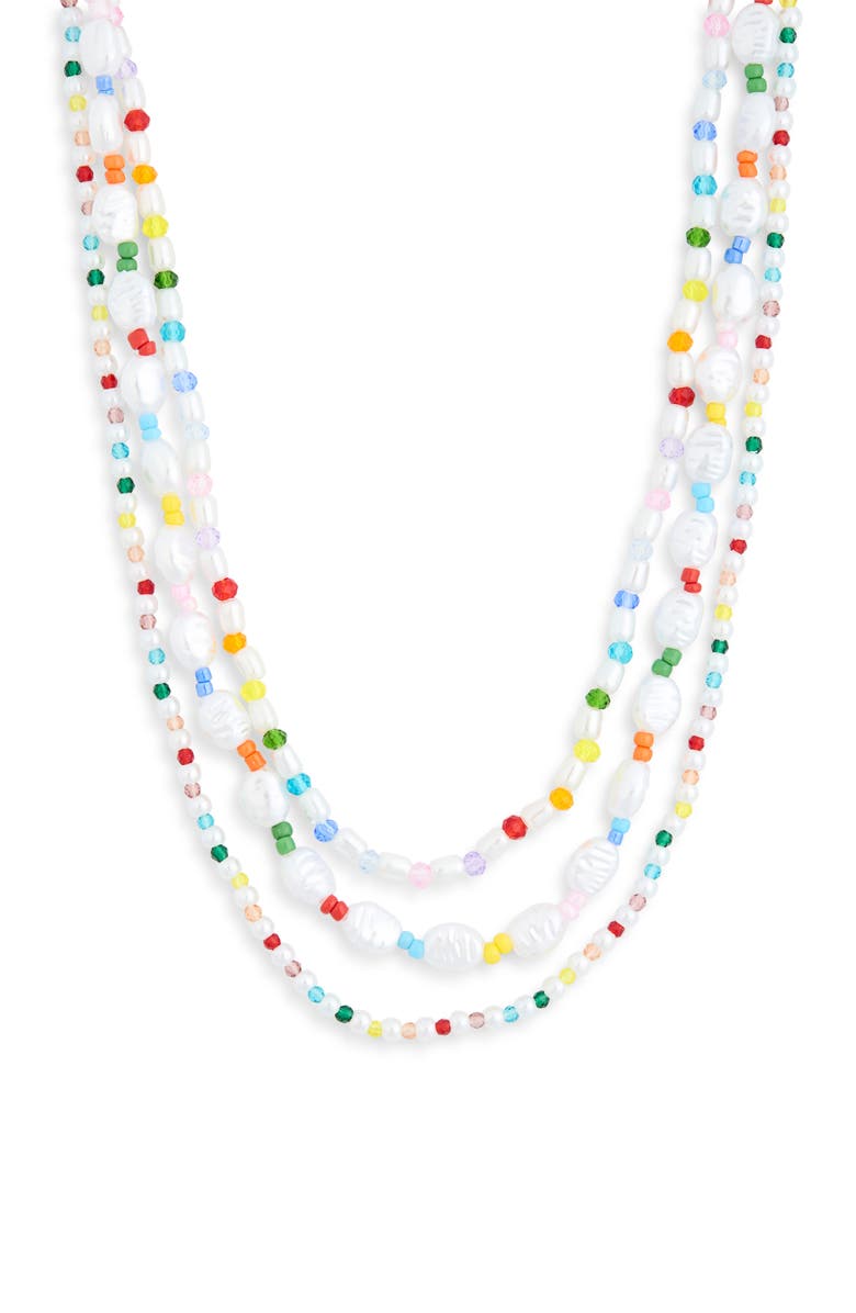 Tasha Set of 3 Faux Pearl Beaded Necklace, Main, color, 