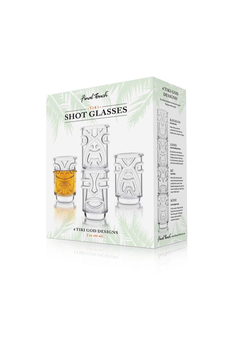 Tiki Shot Glasses, Set of 4, Alternate, color, Clear