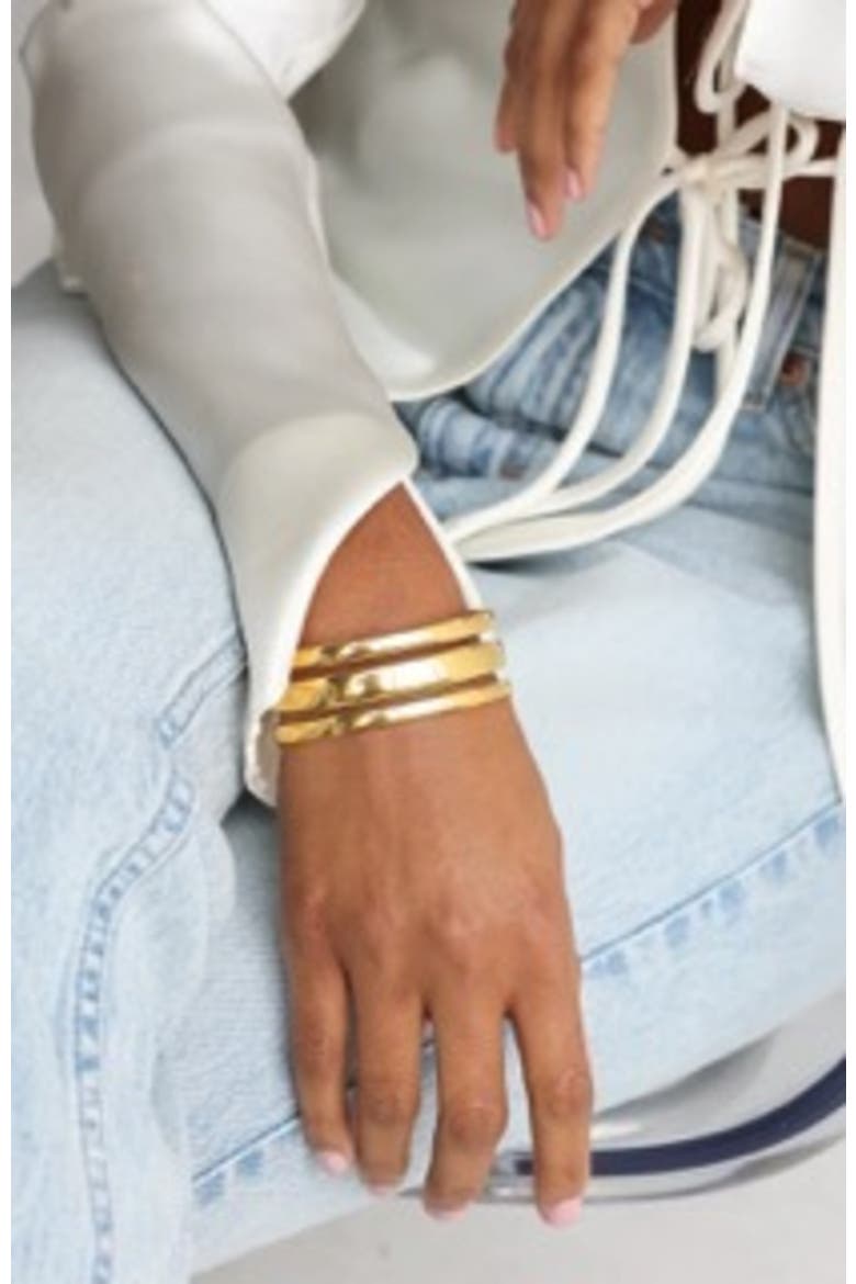 Layered Cuff Bracelet, Alternate, color, Gold