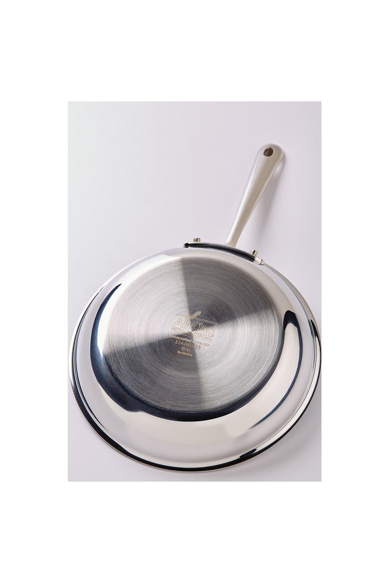 D3 10-Inch Stainless Steel Fry Pan, Alternate, color, SILVER
