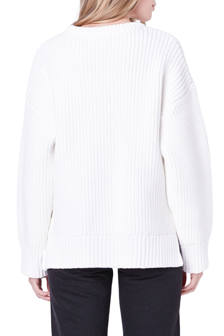 Oversize Rib Sweater, Alternate, color, WHITE