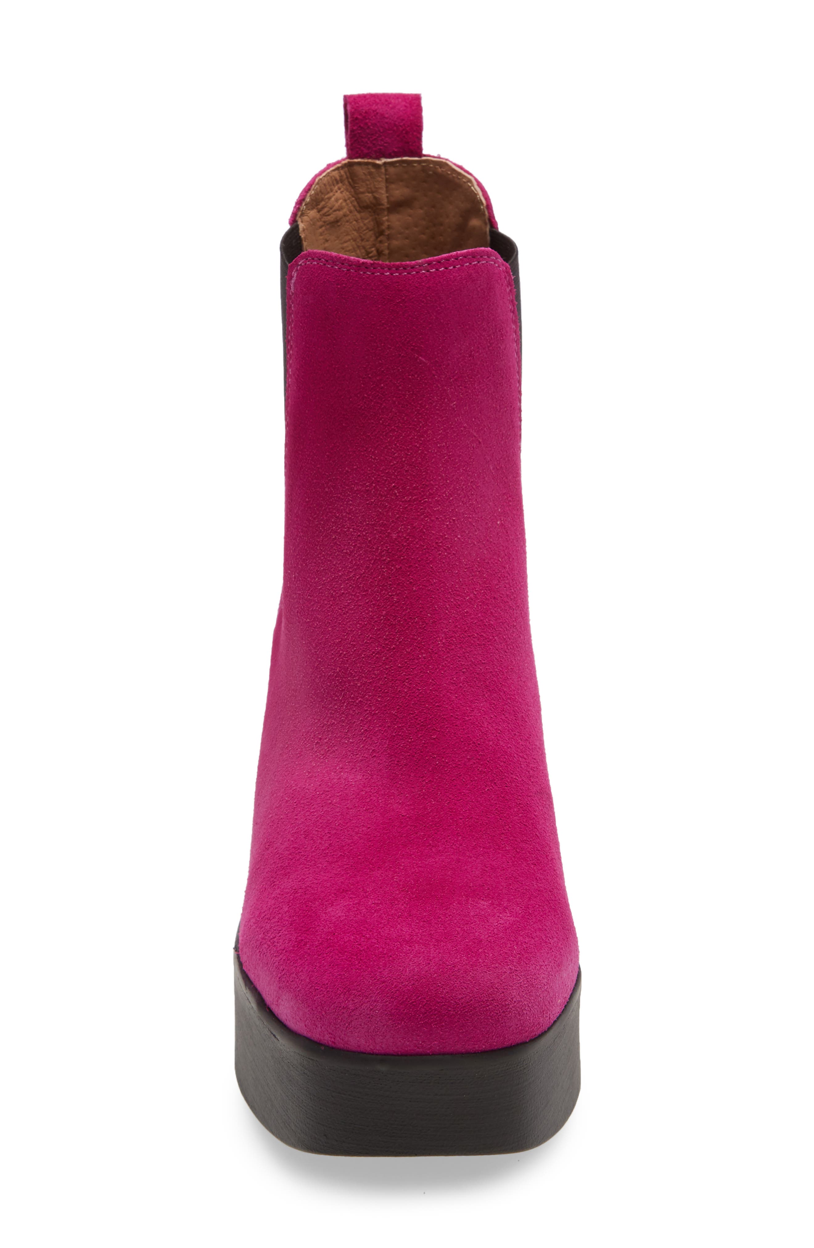 Drue Water Resistant Platform Bootie, Alternate, color, MAGENTA SUEDE