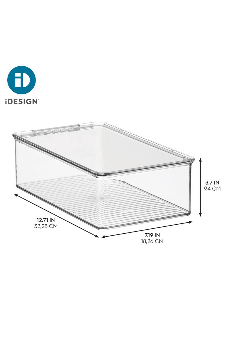 iDesign Stackable Plastic Shoe Box with Hinged-Lid for Sneakers, Sandals, and Flats, Clear, Alternate, color, Clear