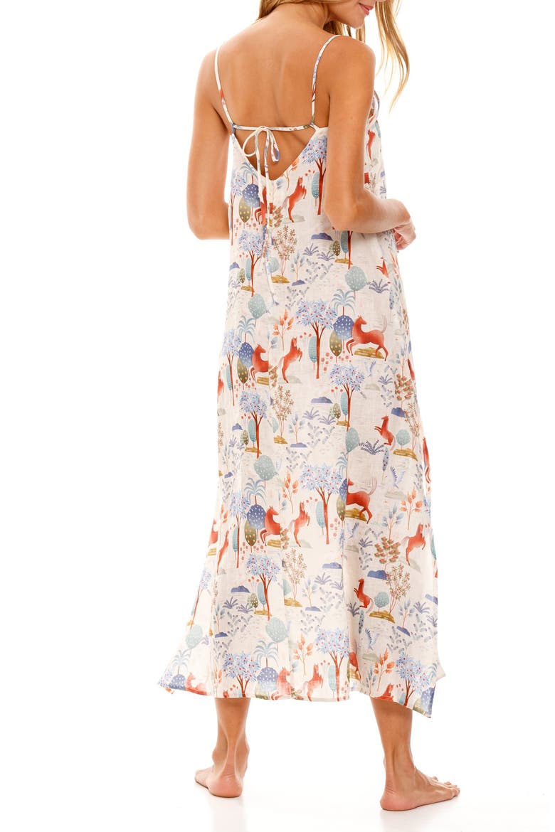 Frida Equus Linen Nightgown, Alternate, color, BLUE