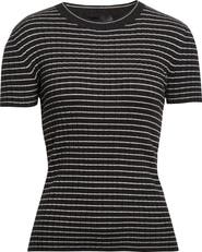 Emporio Armani Stripe Rib Crewneck Top