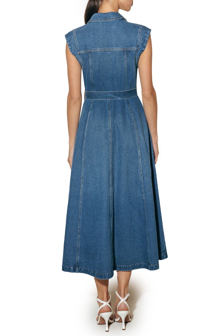 Tie Belt Denim Midi Dress, Alternate, color, MEDIUM DENIM