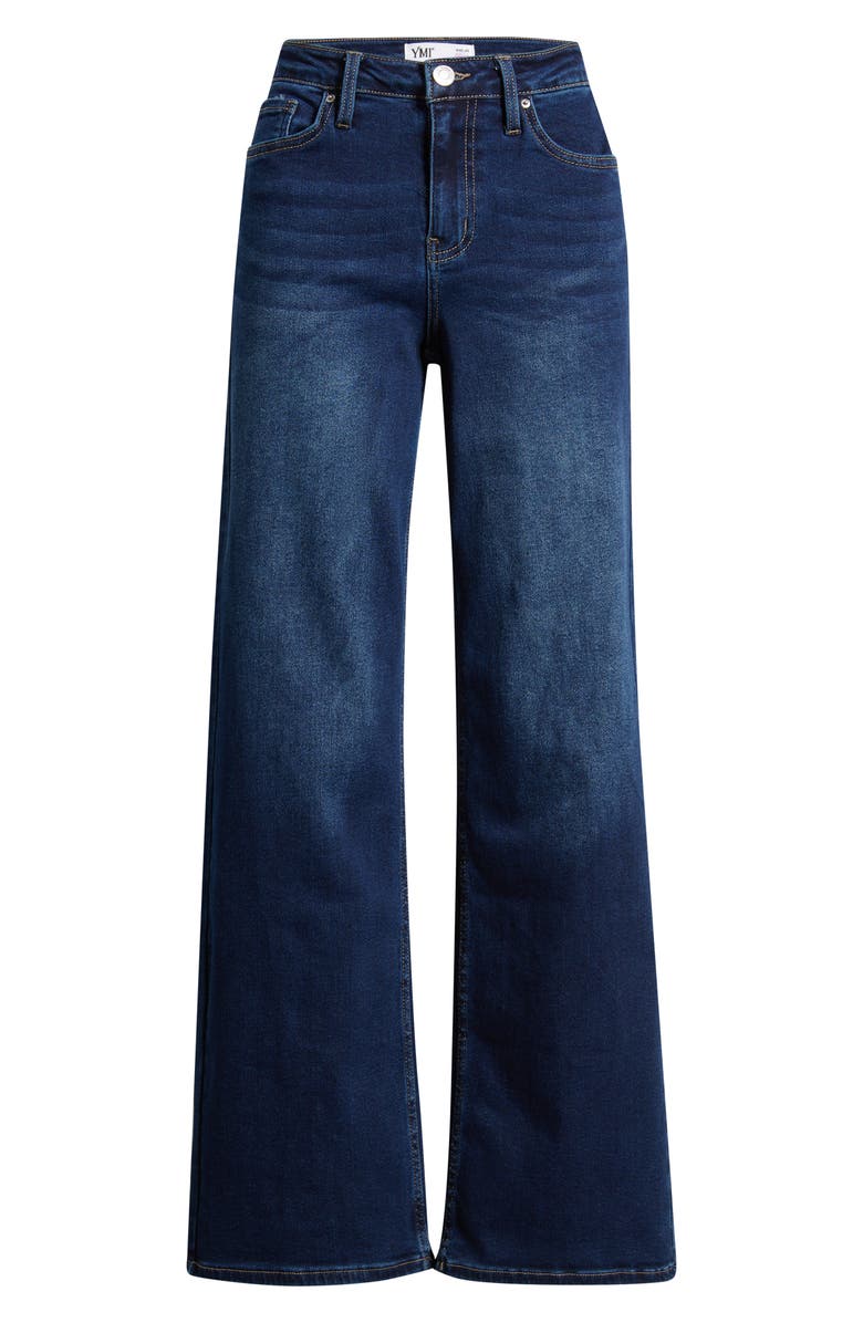 YMI Bella High Waist Wide Leg Jeans, Main, color, Dark Blue