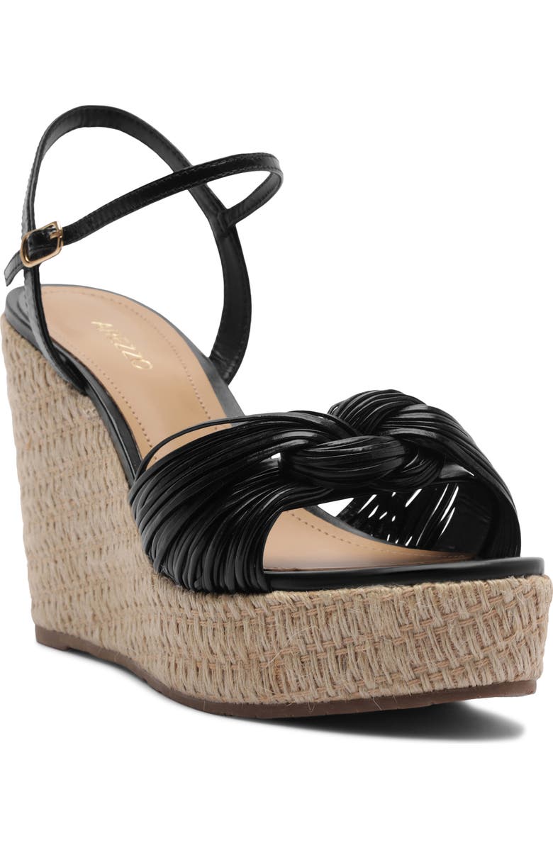 Arezzo Platform Wedge Sandal, Main, color, Black