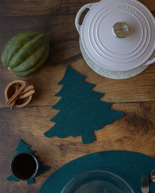 Graf & Lantz Graf Lantz Merino Wool Fir Tree Trivet In Green
