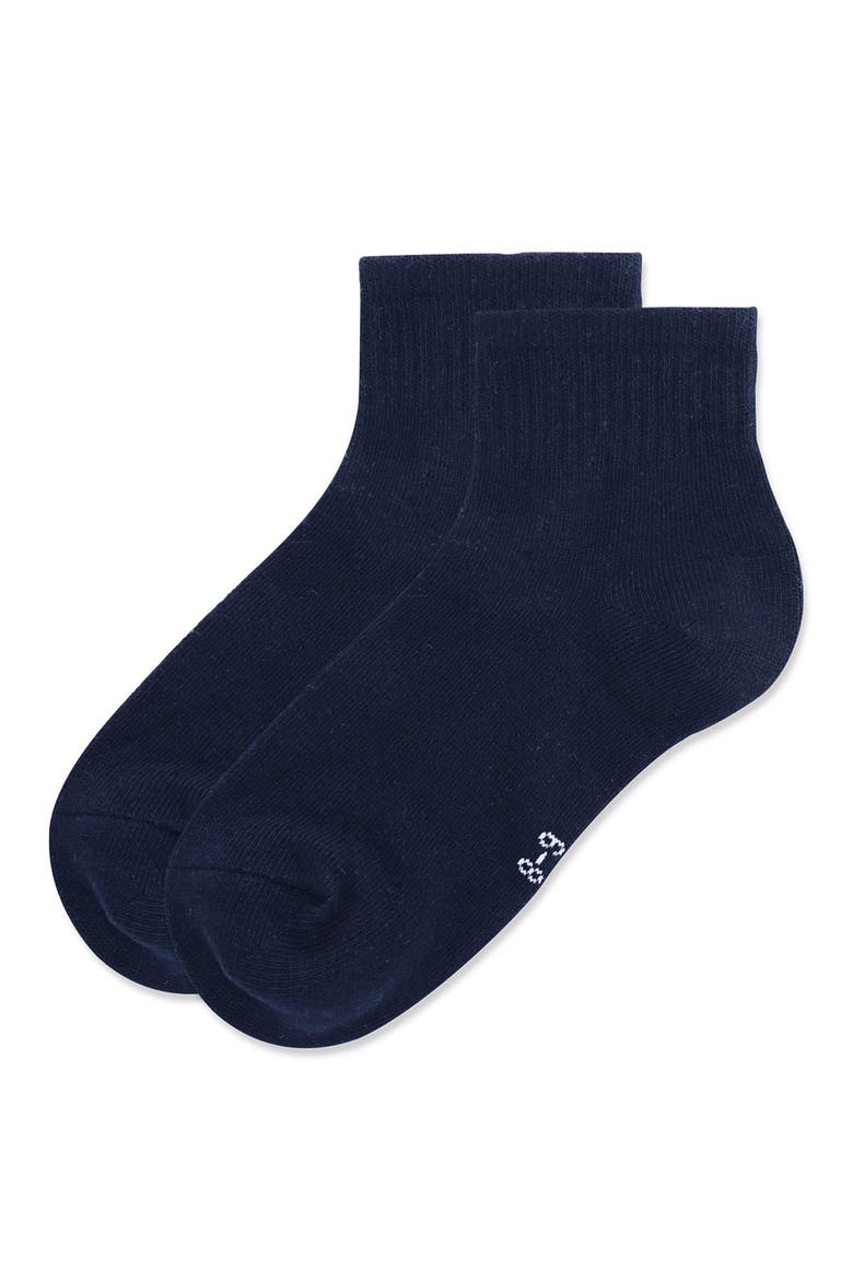 Kids' 3 Pair Pack Mid Cut Cotton Blend Socks, Alternate, color, Navy
