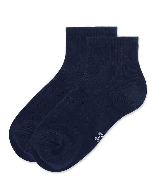 Memoi Kids' 3 Pair Pack Mid Cut Cotton Blend Socks In Blue