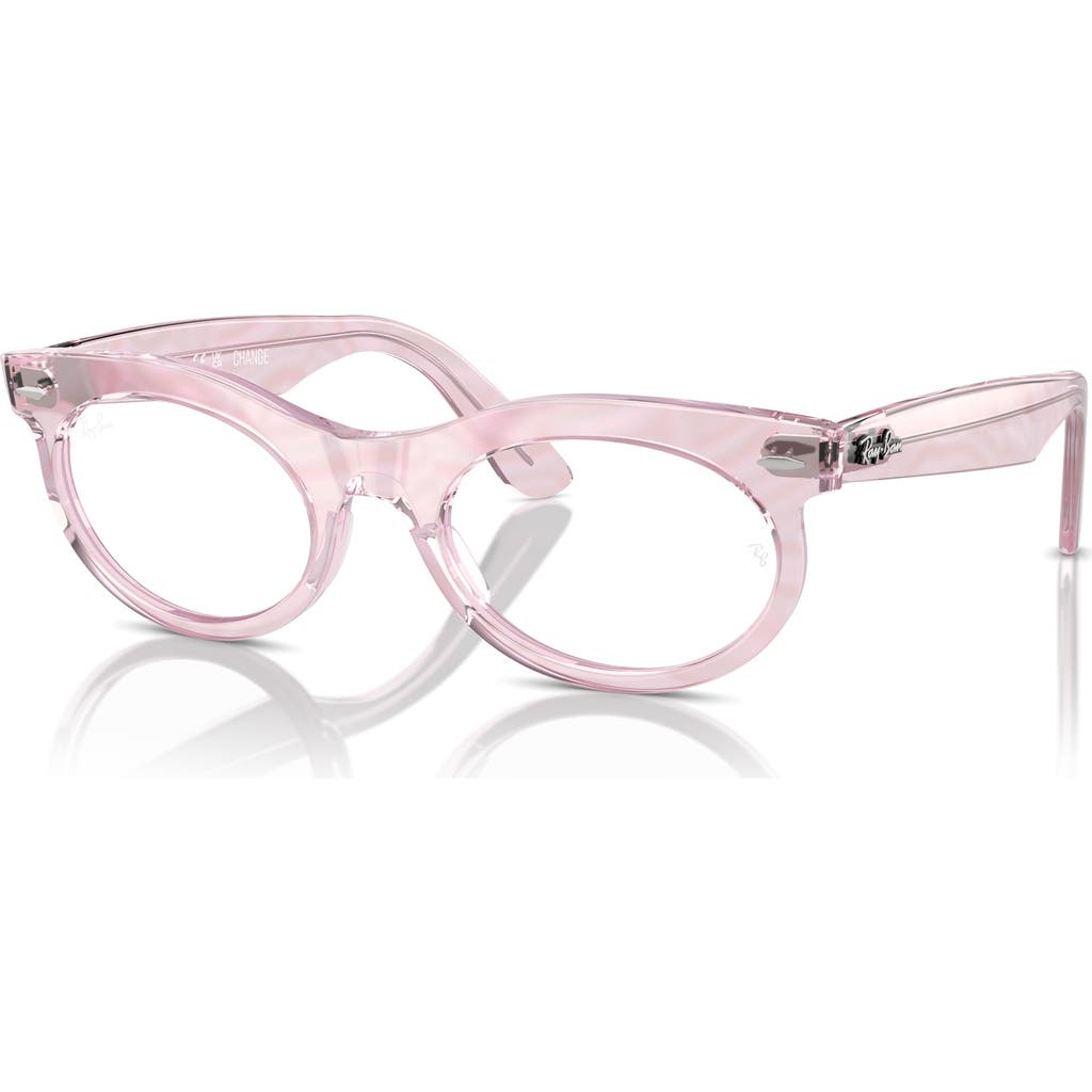 Ray Ban Ray-ban 50mm Oval Optical Glasses In Purple