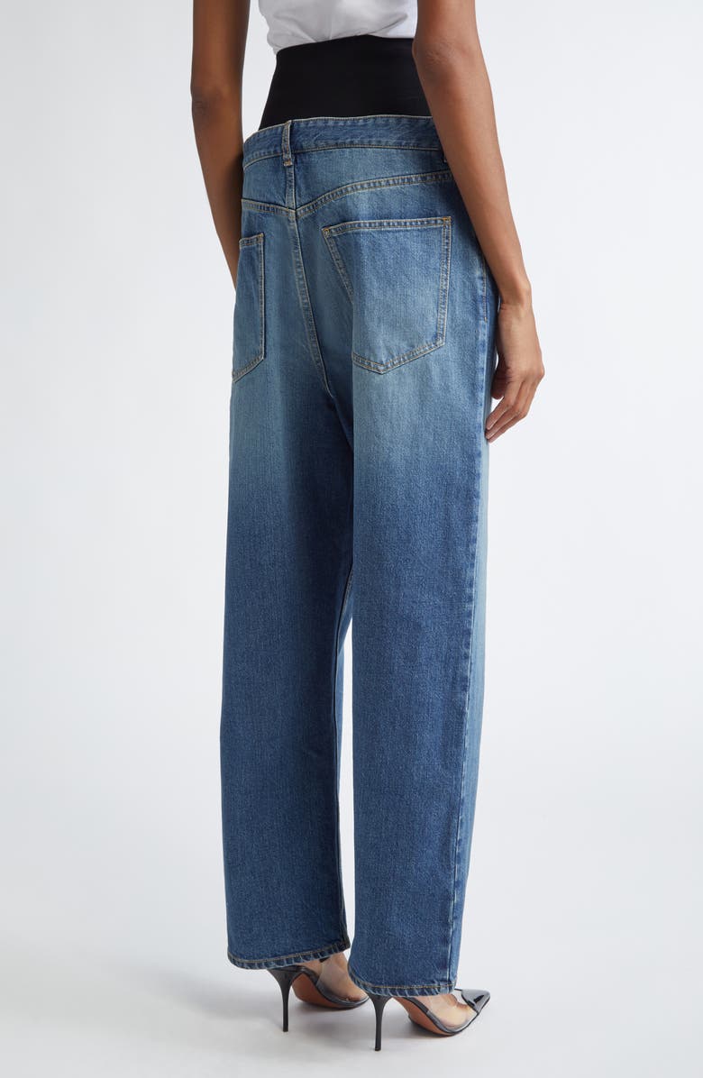 Alaïa Knit Band Straight Leg Jeans, Alternate, color,