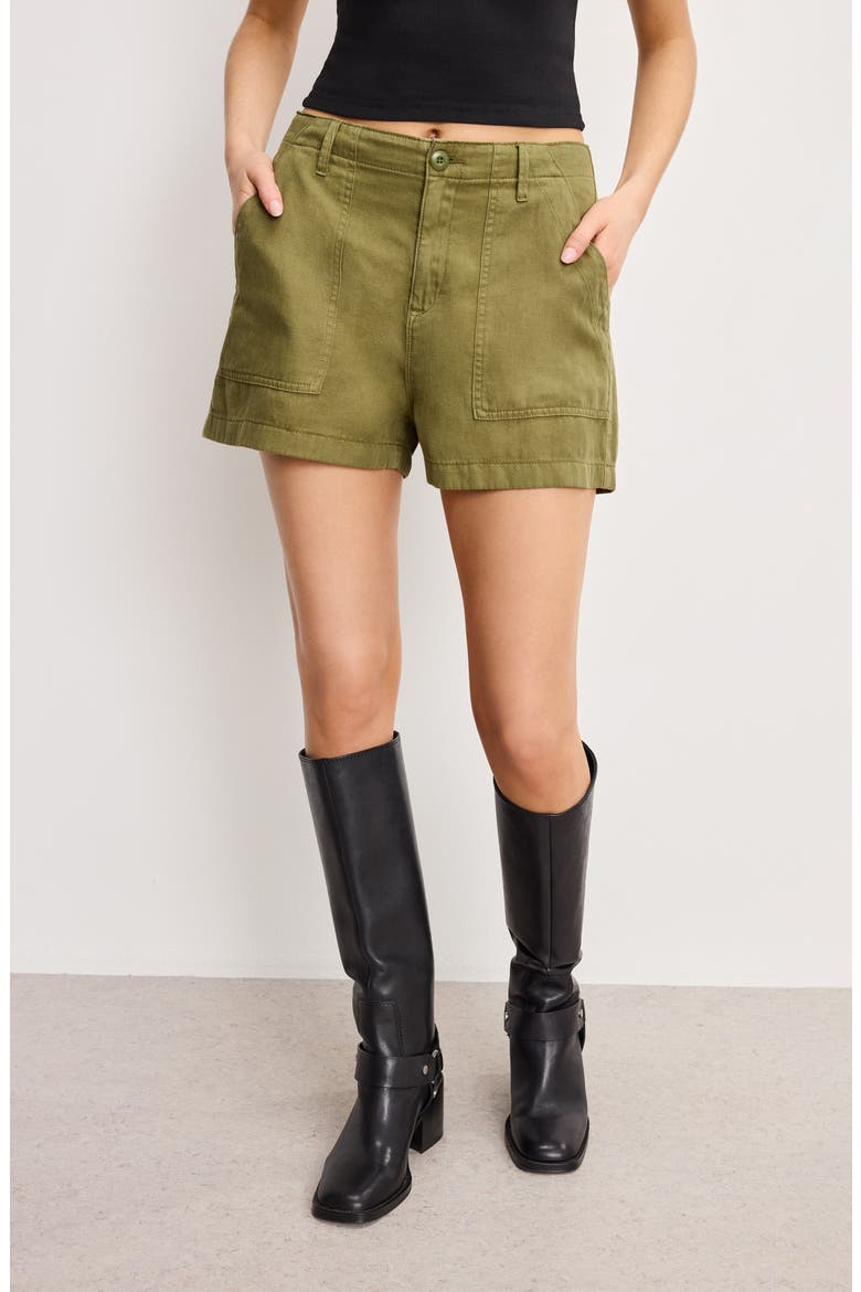 Lite Cotton Blend Shorts, Alternate, color, MARTINI OLIVE002