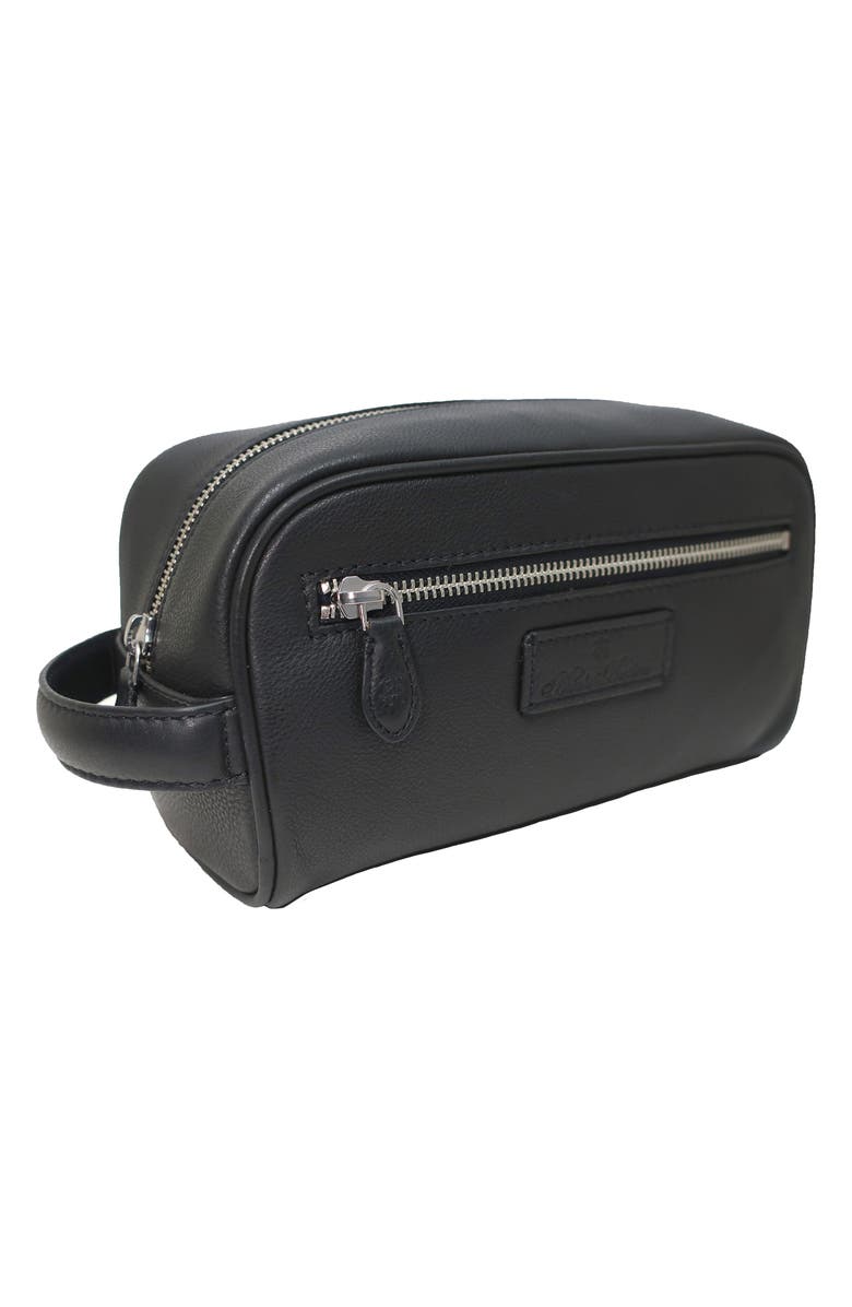 Brooks Brothers Grained Leather Dopp Kit, Alternate, color, Black