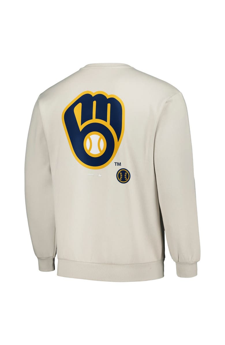 PLEASURES Men's PLEASURES Gray Milwaukee Brewers Ballpark Pullover Sweatshirt, Alternate, color, Gray