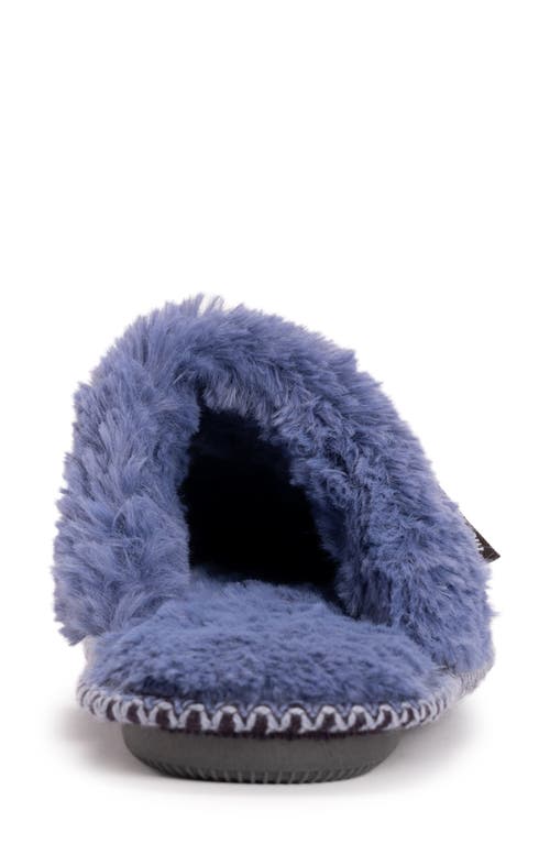 Muk Luks Frida Faux Fur Lined Scuff Slipper In Blue
