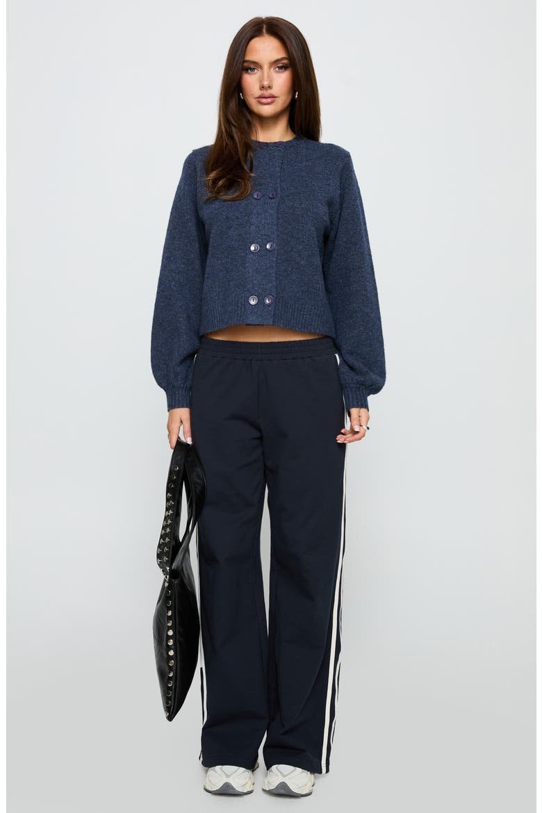 Kammi Double Button Crop Cardigan, Alternate, color, NAVY