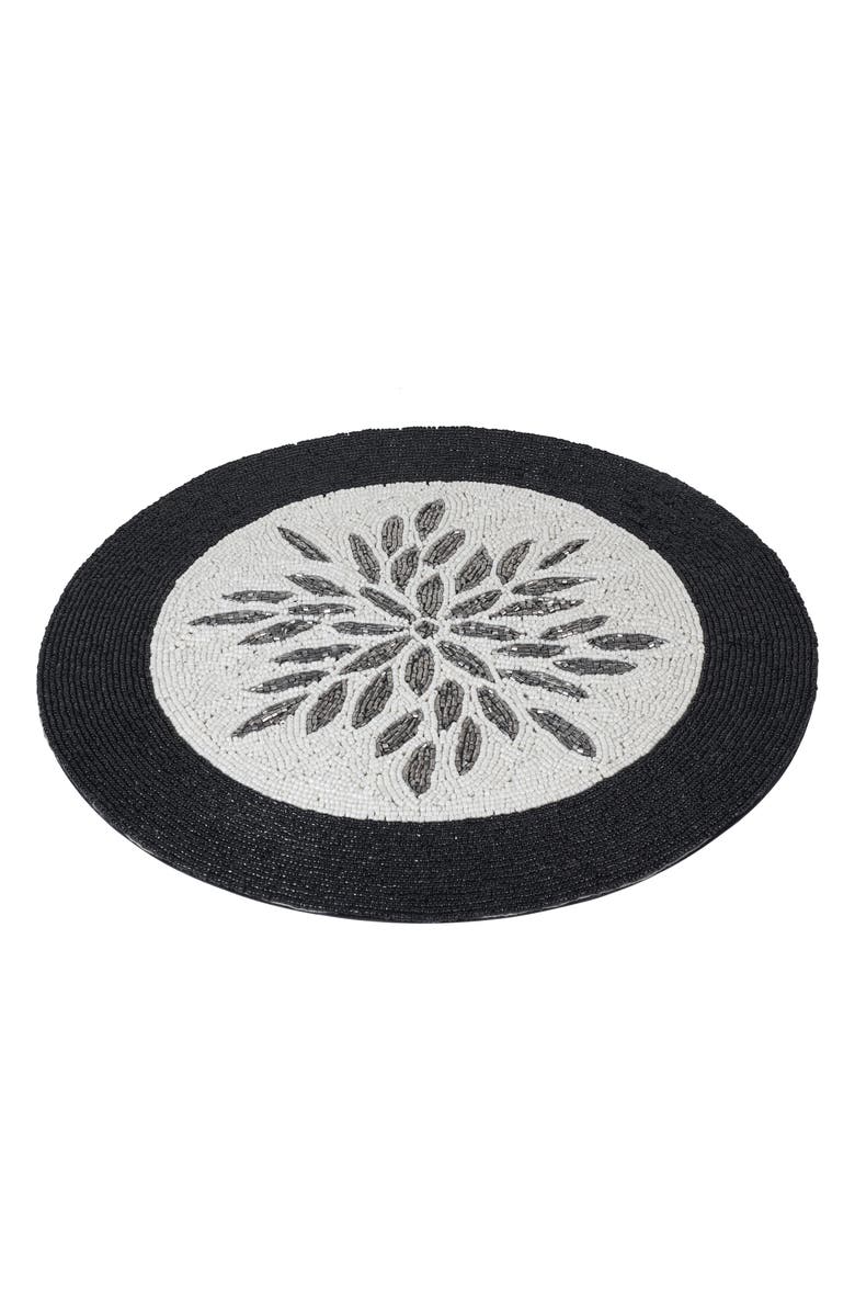 Tiramisu Beaded Placemat, Alternate, color, Ivory/ Black