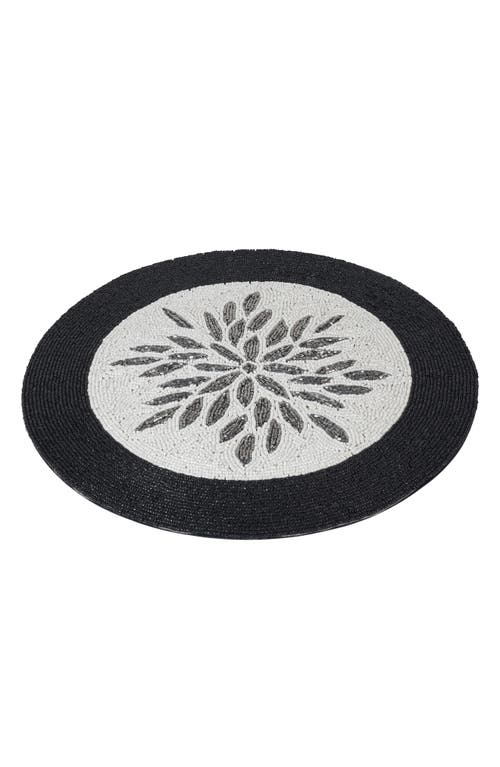 Tiramisu Beaded Placemat In Ivory/black