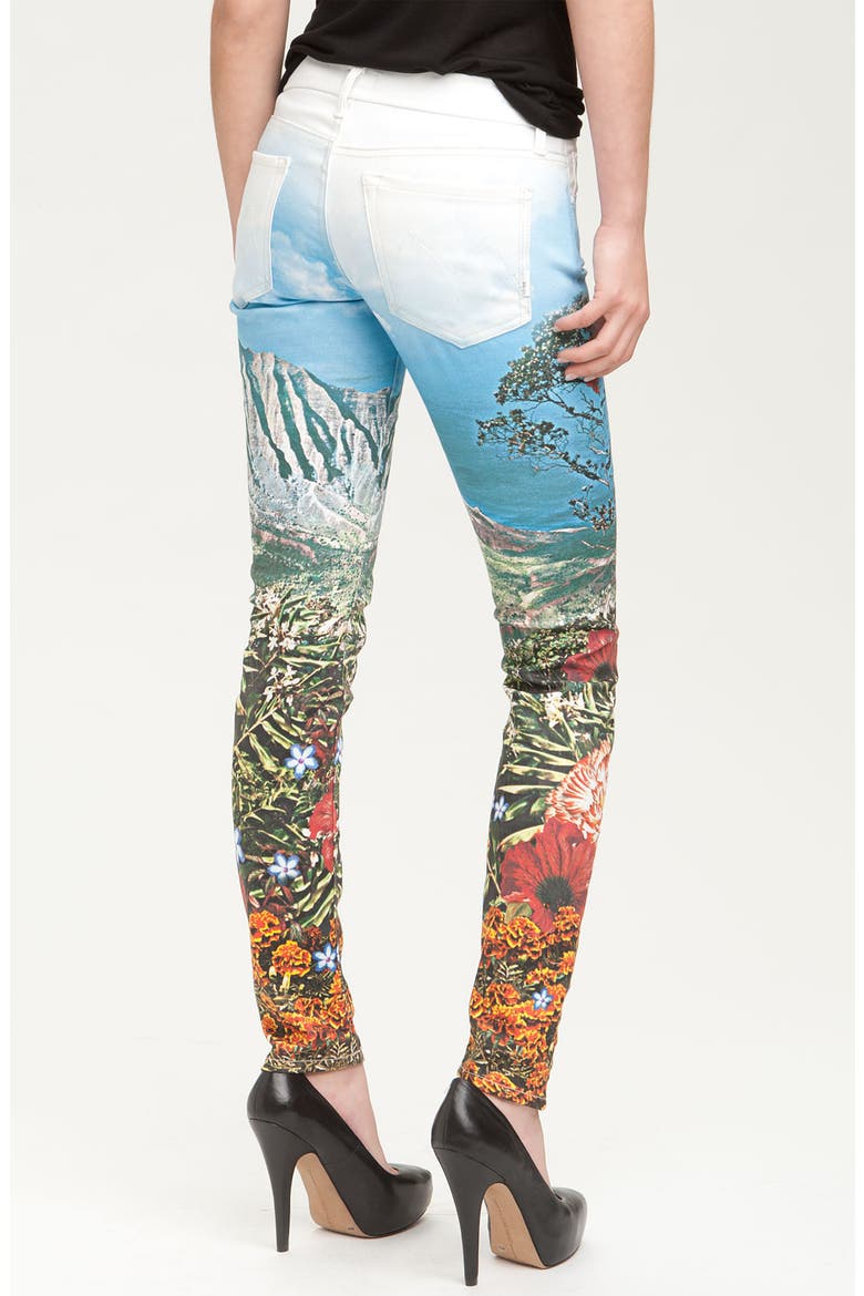 'The Looker' Print Skinny Stretch Denim Jeans, Alternate, color, A DAY IN PARADISE