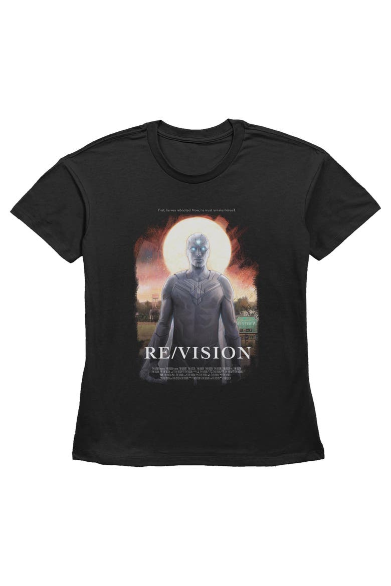 Women's Revision Poster Short Sleeve T-Shirt, Main, color, Black