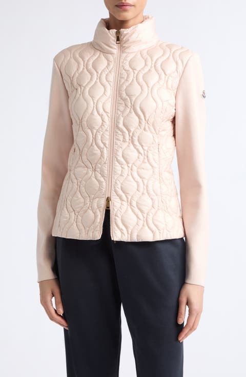Mixed Media Down Cardigan