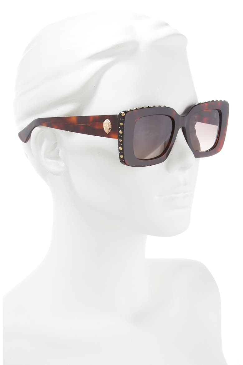 52mm Square Sunglasses, Alternate, color, HAVANA/ BROWN GRADIENT