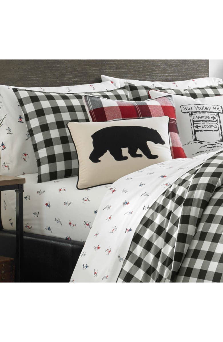Eddie Bauer Mountain Plaid Cotton Duvet Cover Set, Alternate, color, Black/White