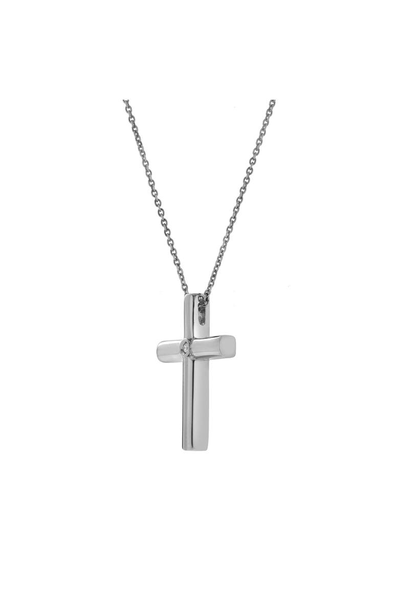 Kalyra Sterling Silver 0.01 Ct Diamond Cross Pendant, Alternate, color, 925 Sterling Silver