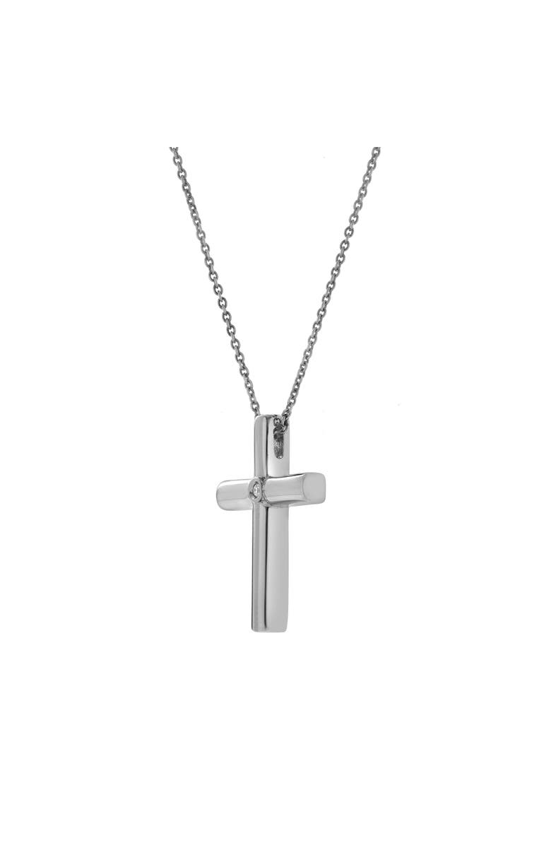 LuvMyJewelry Kalyra Sterling Silver 0.01 Ct Diamond Cross Pendant, Alternate, color, 925 Sterling Silver