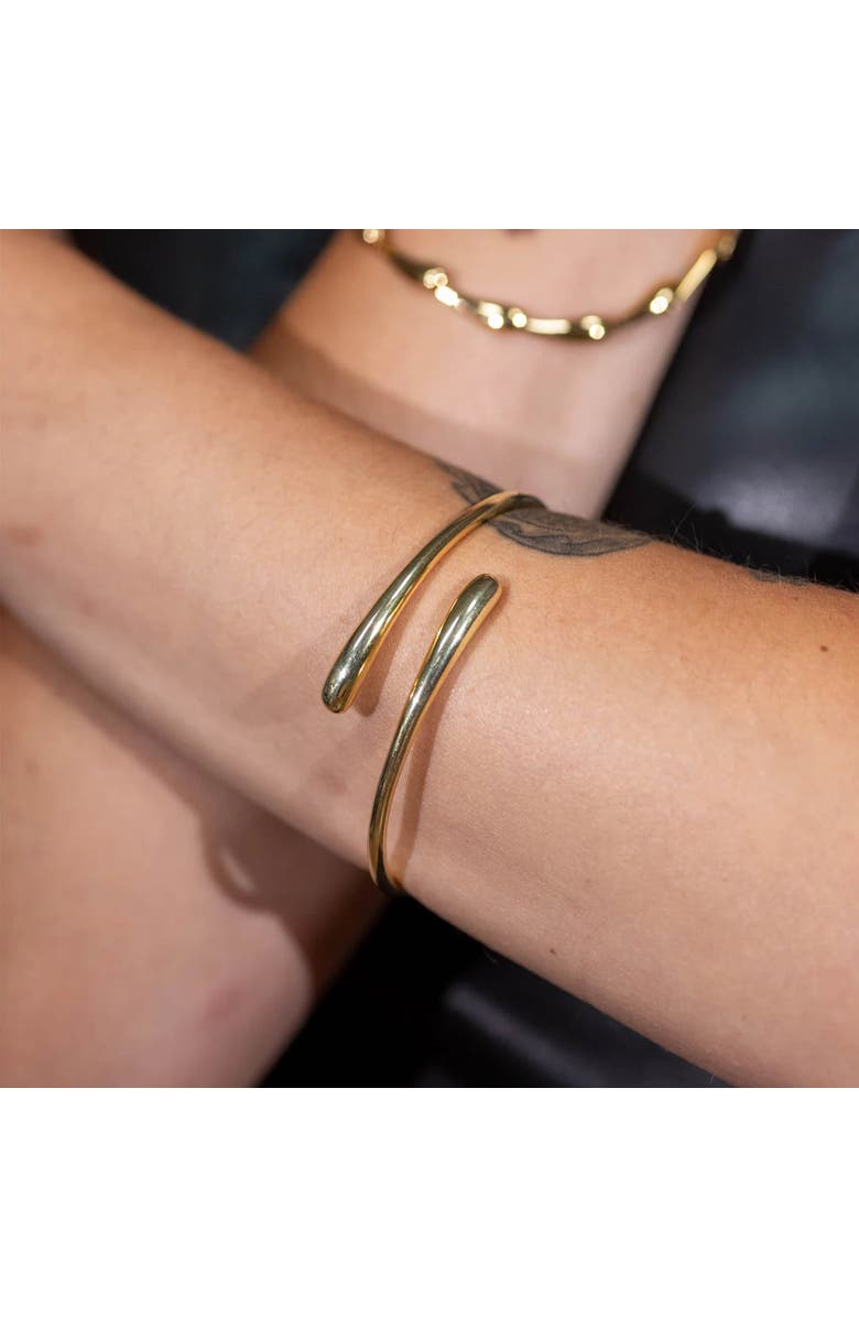 Lucy Quartermaine Cross Open Drop Bangle, Alternate, color, Gold Vermeil