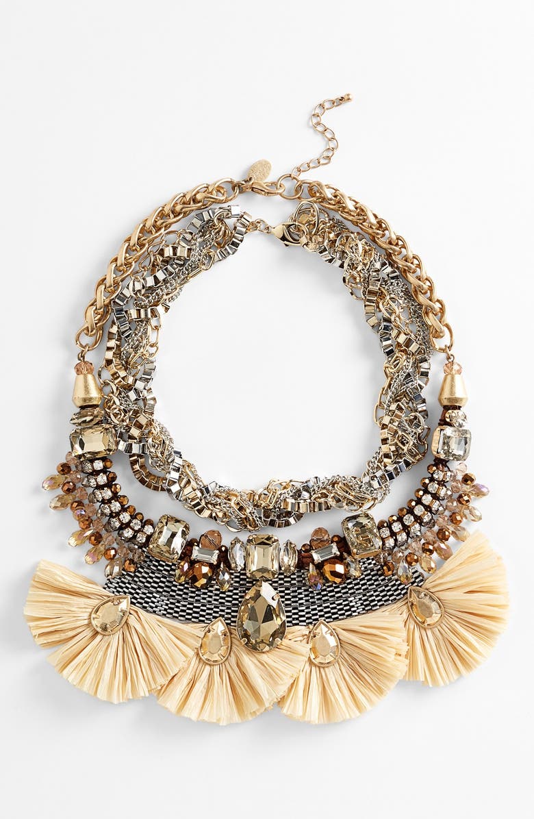 Berry Crystal Bib Necklace, Alternate, color, 