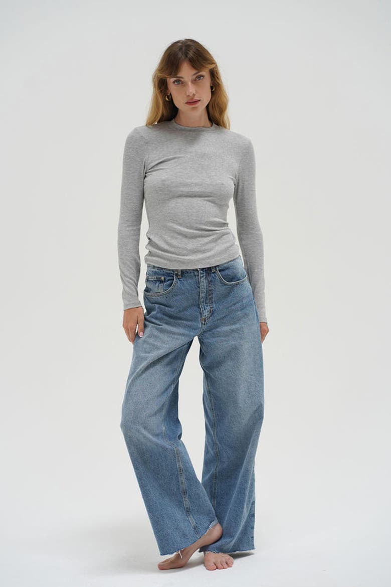 Dalston Ribbed Long Sleeve, Alternate, color, Heather Grey