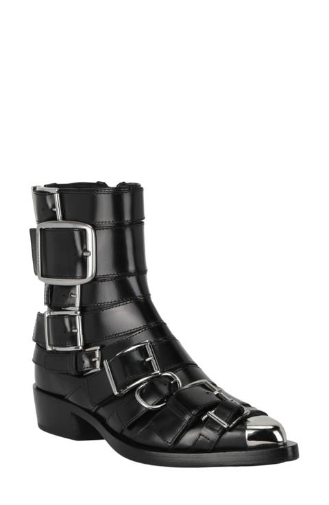 Strappy Punk Ankle Bootie (Women)
