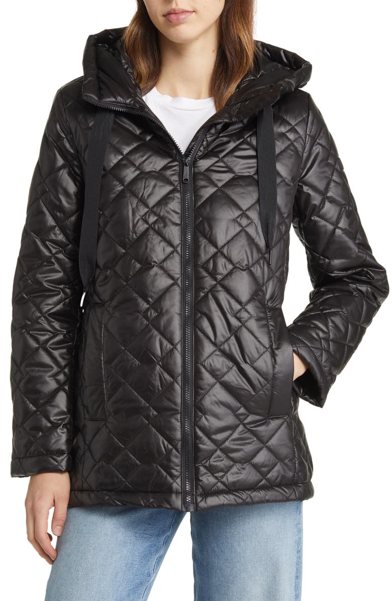 Sam Edelman Hooded Water Repellent Quilted Puffer Jacket, Alternate, color,