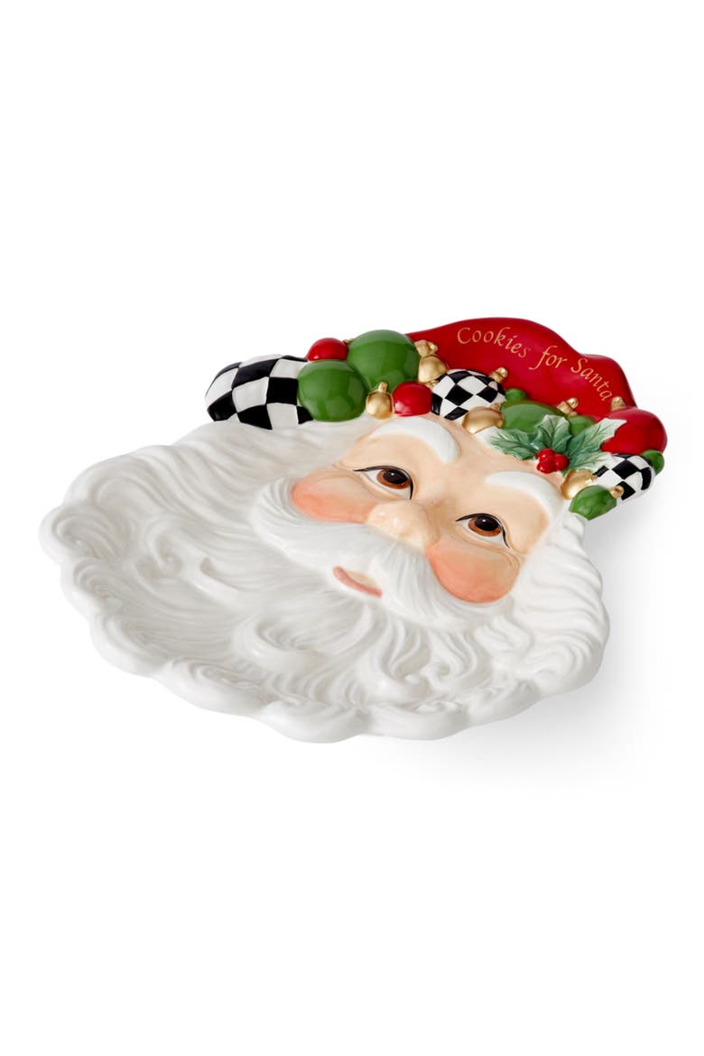 Christmas Tree Santa Cookie Plate, Alternate, color, GREEN