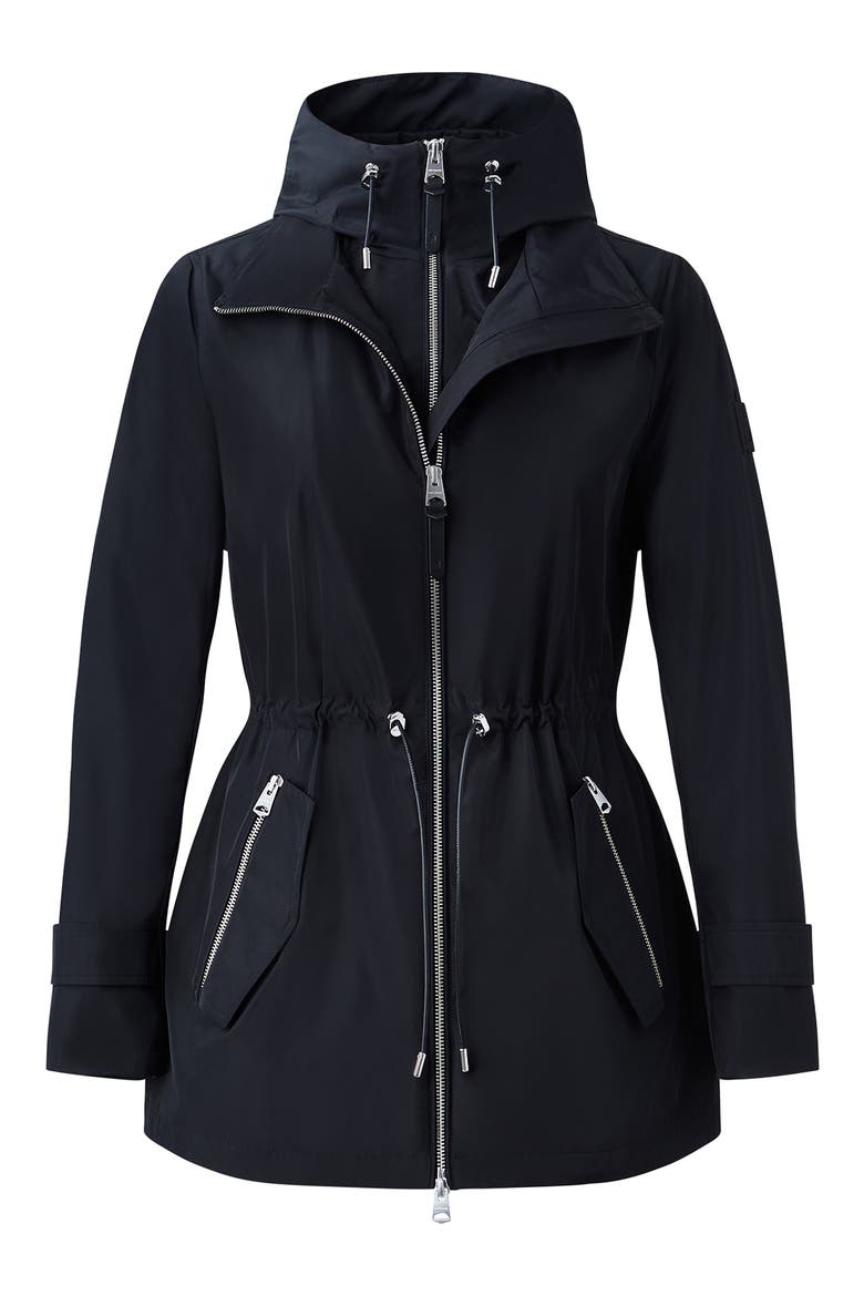 Melany Hooded Rain Jacket, Alternate, color, BLACK