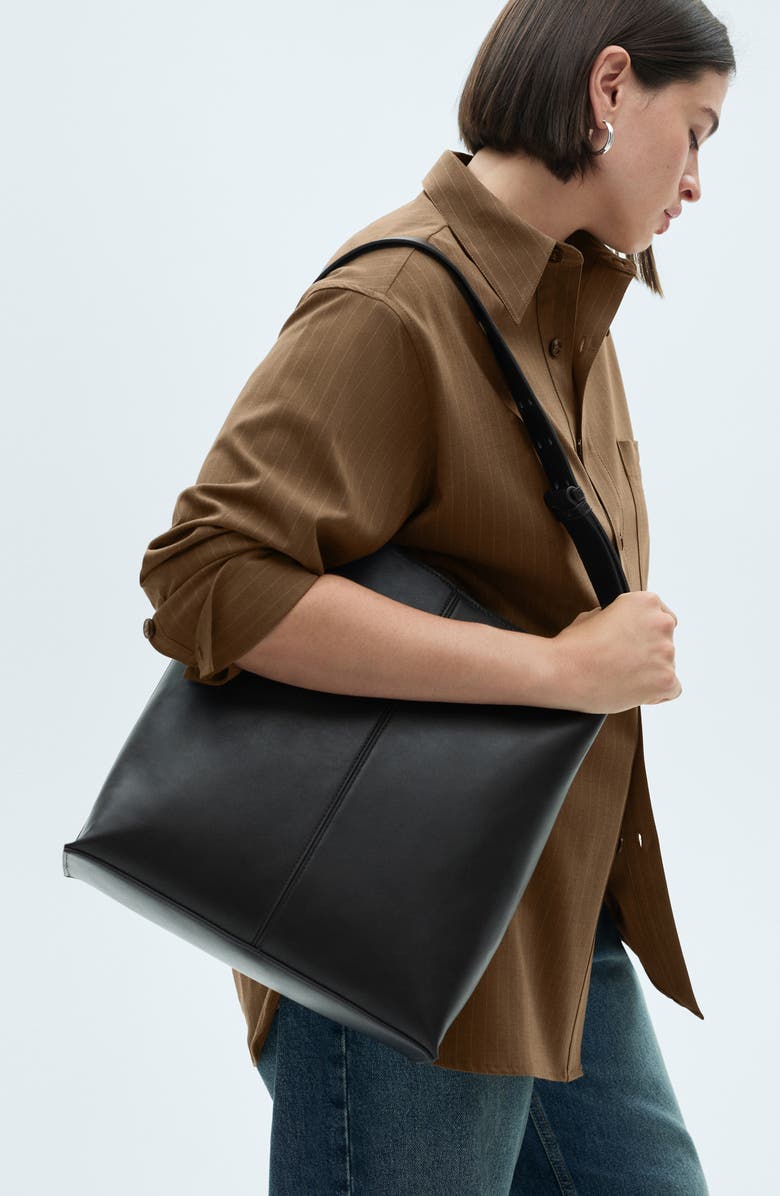 MANGO Pinstripe Oversize Button-Up Shirt, Alternate, color, 