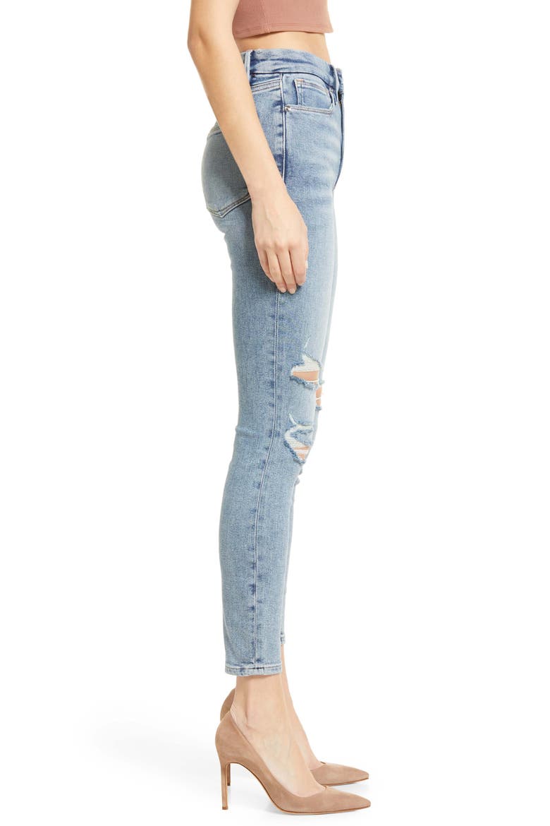 Good Legs High Waist Distressed Skinny Jeans, Alternate, color, INDIGO094