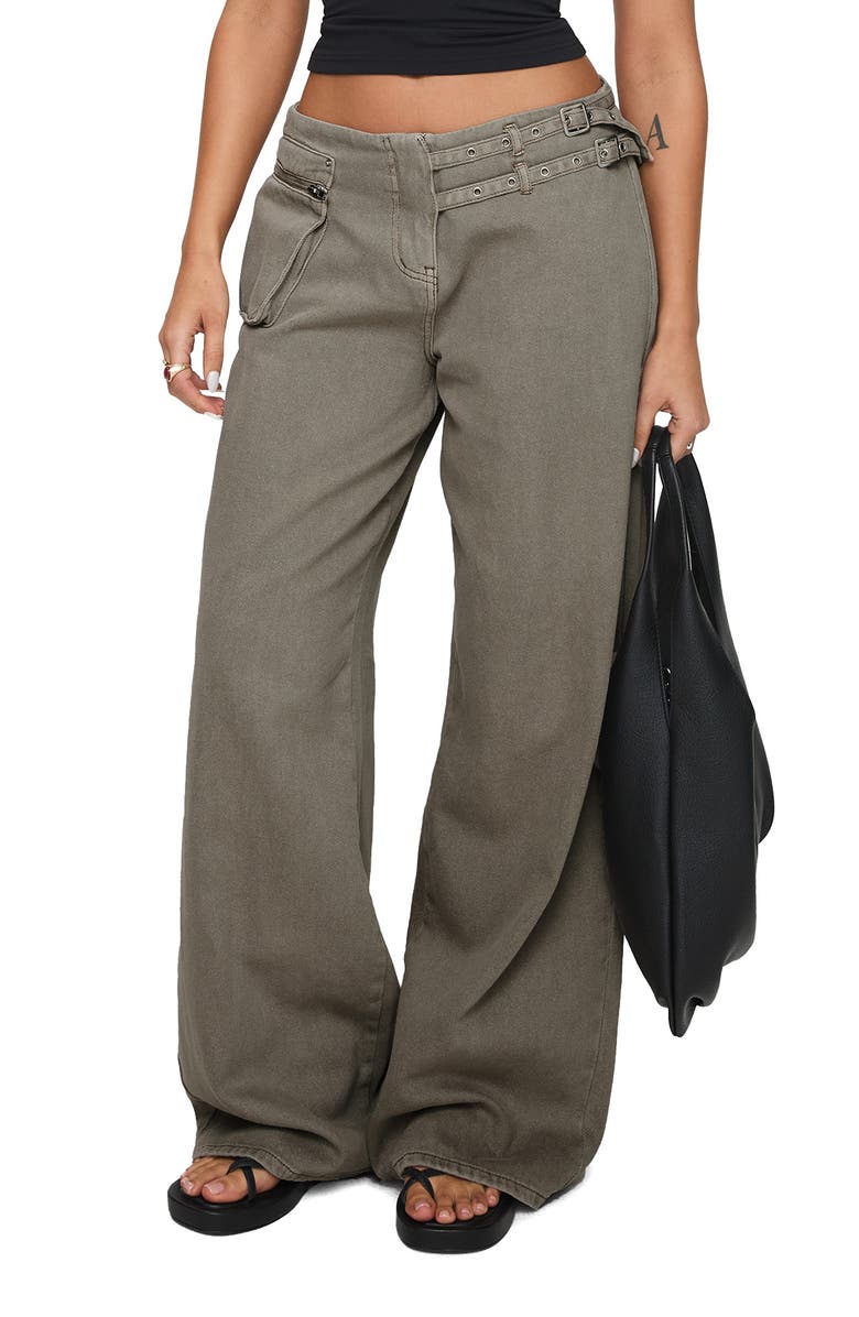 Princess Polly Paltrow Low Rise Wide Leg Cargo Jeans, Main, color, 